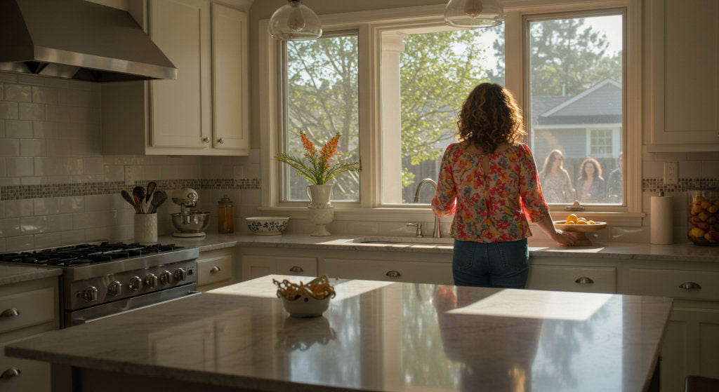 Kitchen freshened with odor neutralizing spray before guests arrive for a visit