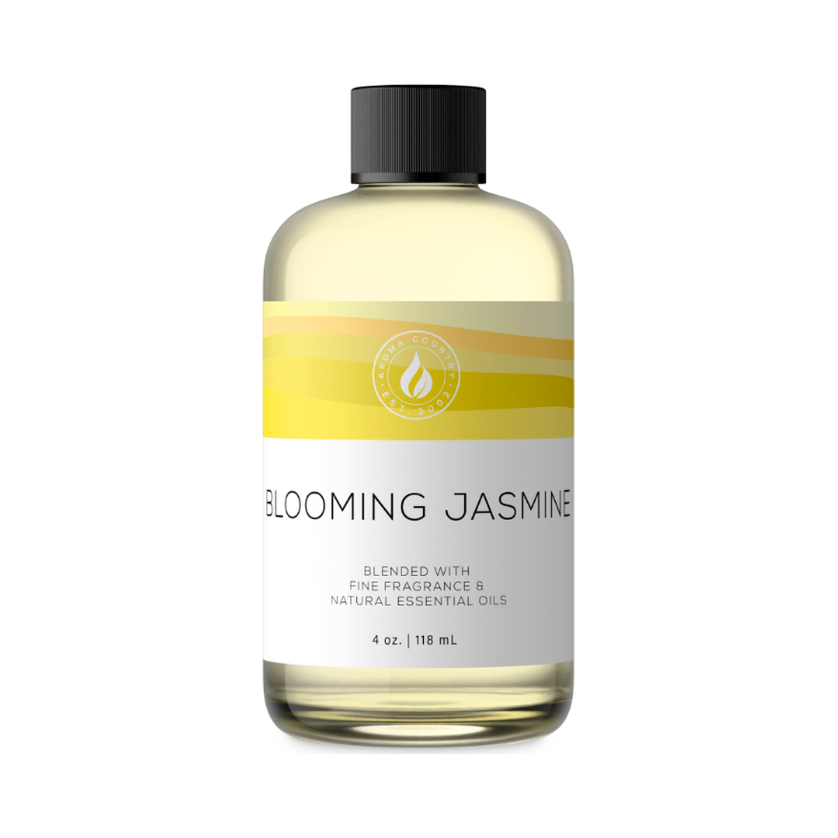 Aroma Country Blooming Jasmine diffuser oil, 4 oz bottle. Night jasmine in full bloom.