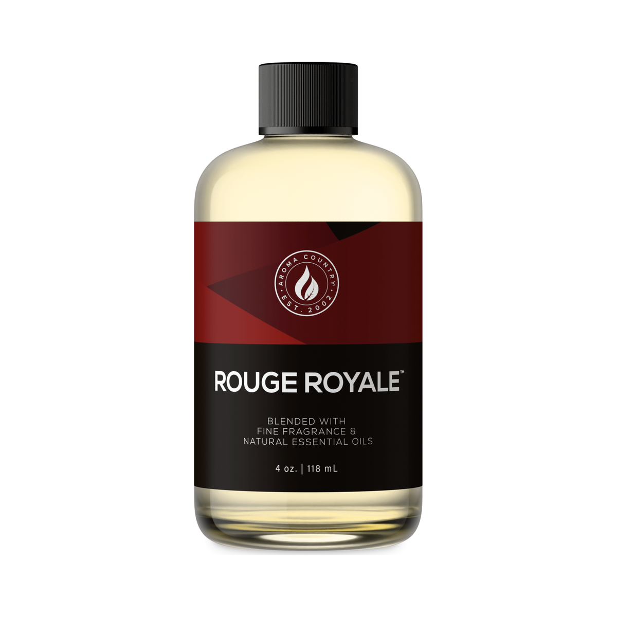 Aroma Country Rouge Royale diffuser oil, 4 oz bottle. Saffron, amber and cedar.