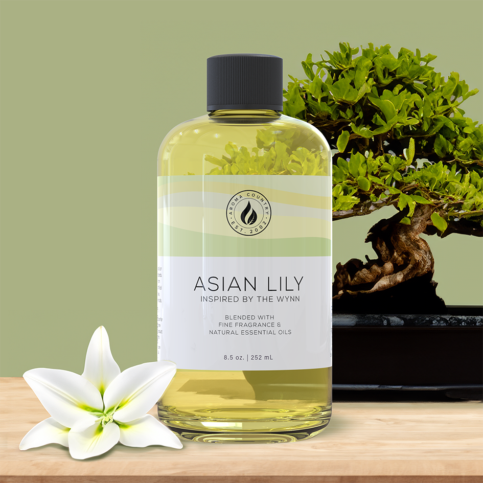 8.5 ounce bottle of Asian Lily diffuser oil.
