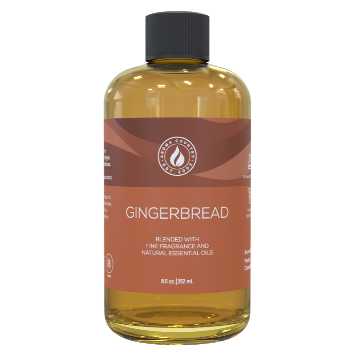 8.5 ounce bottle of Gingerbread diffuser oil.