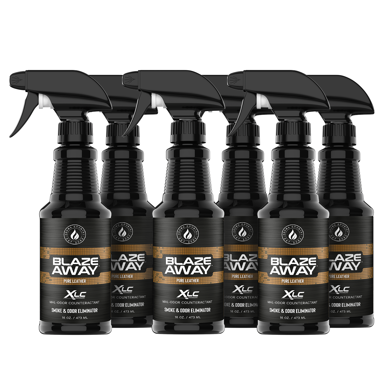 16 ounce 6 pack of Pure Leather Smoke and Odor Eliminator.