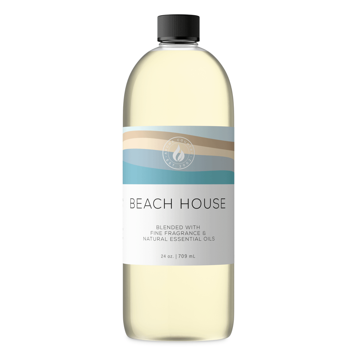 Aroma Country Beach House diffuser oil, 24 oz (709 mL) bottle with a black cap on a white background