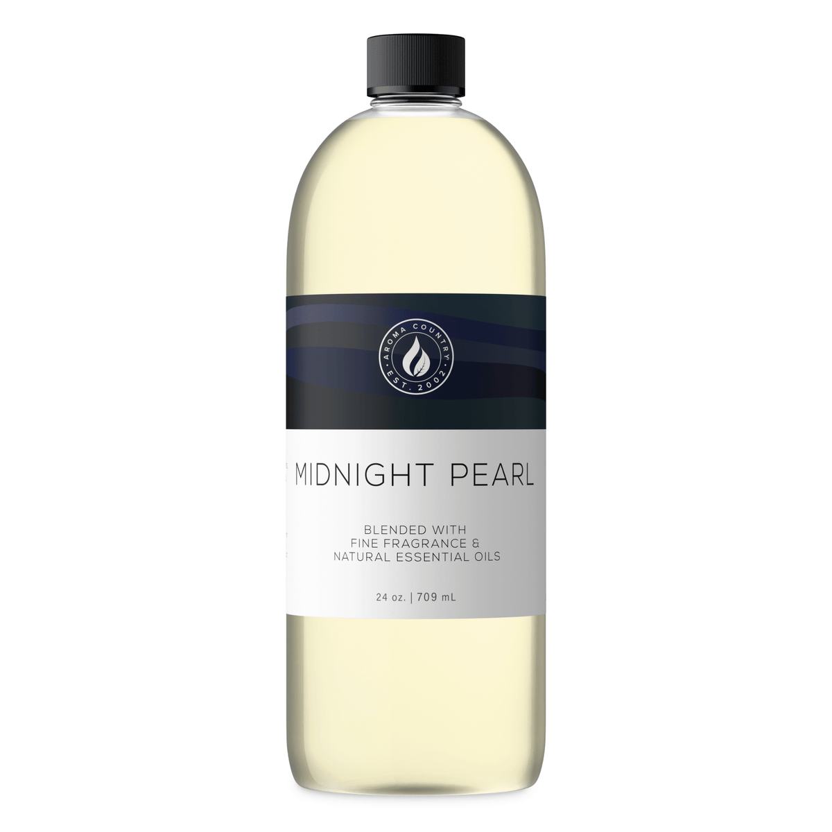 Aroma Country Midnight Pearl diffuser oil, 24 oz (709 mL) bottle with a black cap on a white background