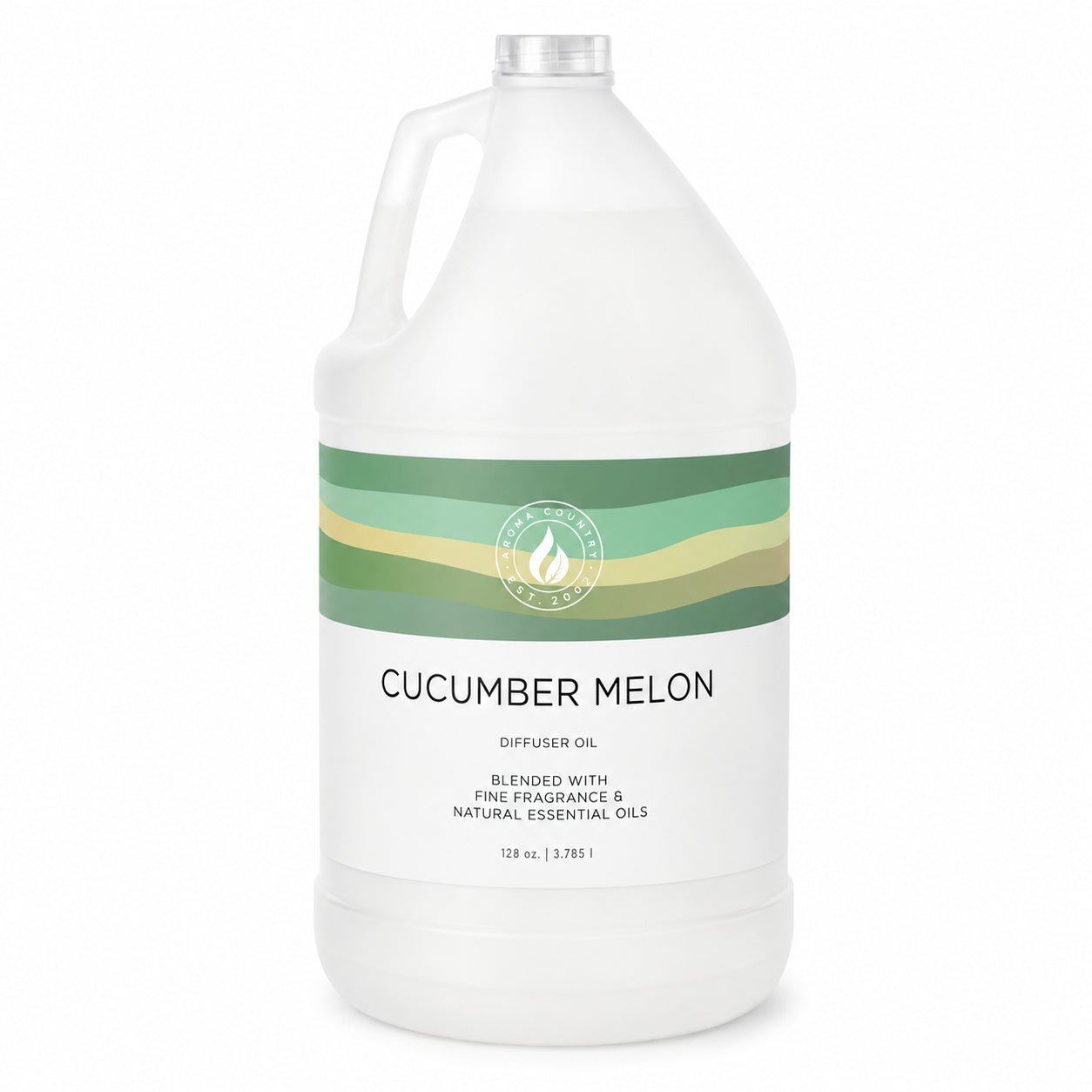Cucumber Melon cold air diffuser oil in a 128 oz gallon jug with crisp cucumber freshness, juicy melon character, and clean musk base for whole-home large-space scenting