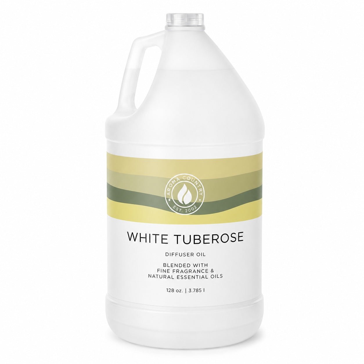 White Tuberose concentrated scent oil in a 128 oz gallon format featuring creamy white floral character, sweet petal warmth, and lush tropical depth for whole-home elegant scenting