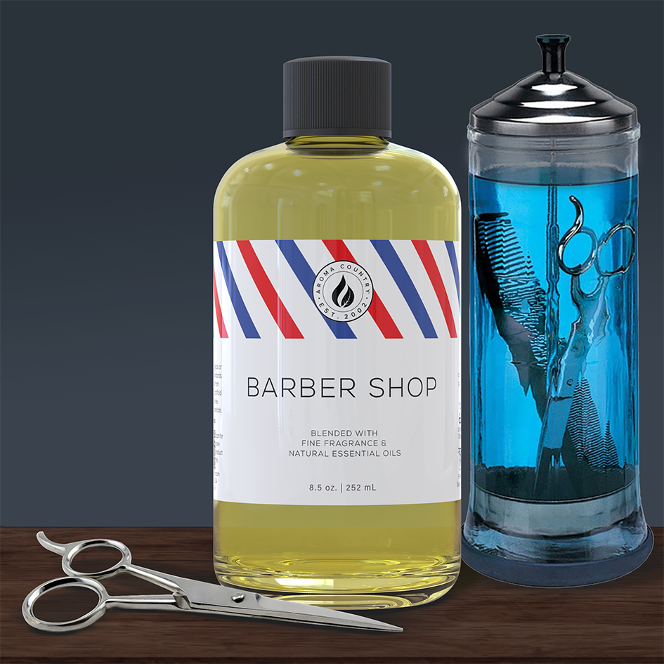 8.5 ounce bottle of Barber Shop diffuser oil.