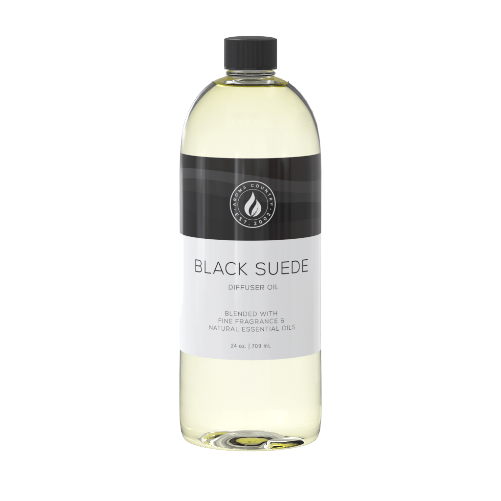24oz Black Suede diffuser oil bottle featuring Aroma Country’s signature scent blend