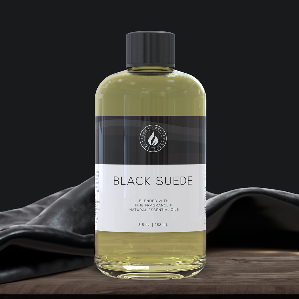 8.5 ounce bottle of Black Suede diffuser oil.