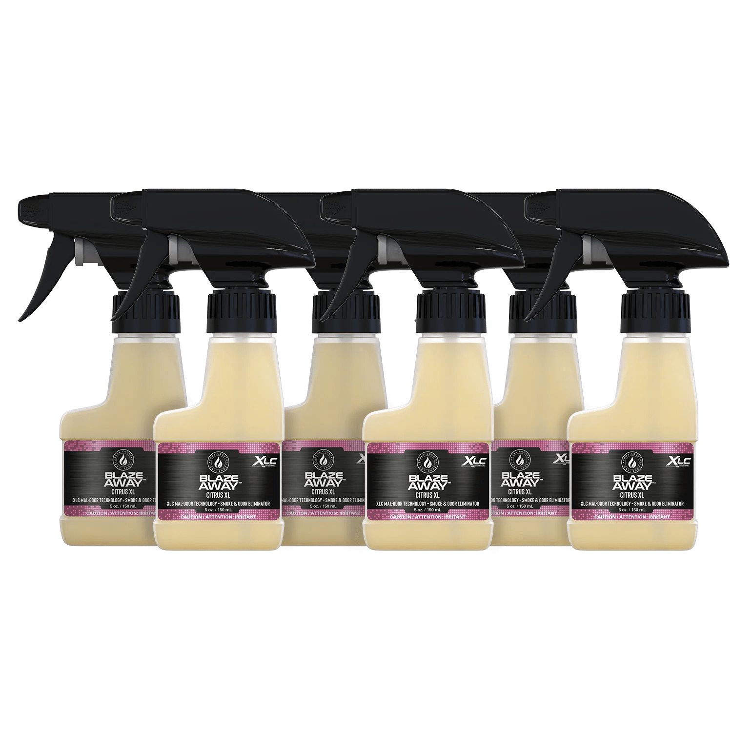 Blaze Away Legacy Citrus XL six pack 5 oz smoke odor neutralizer, citrus-scented odor eliminators designed to remove smoke and indoor odors with vibrant freshness