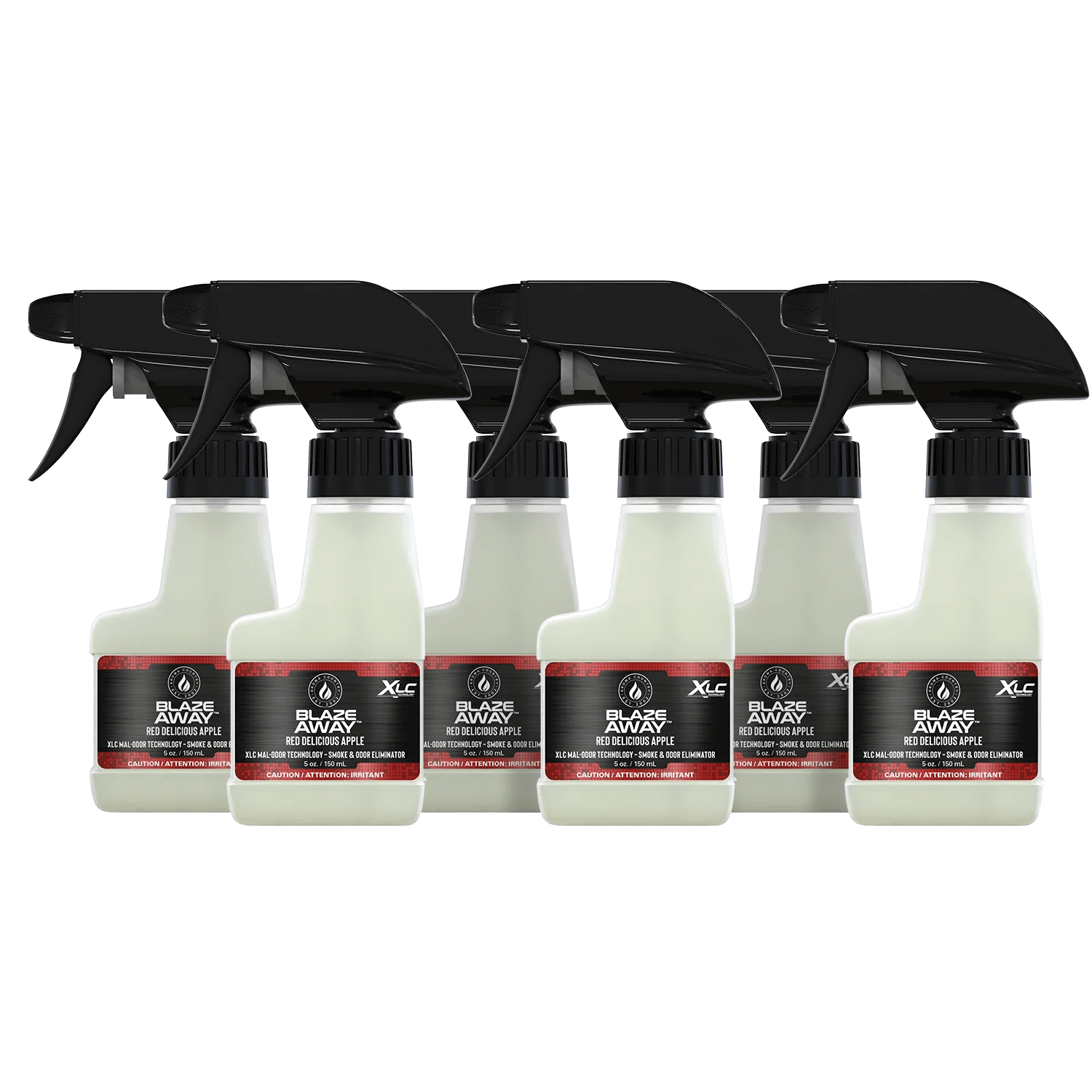 Blaze Away Legacy Red Delicious Apple six pack 5 oz smoke odor neutralizer, crisp apple-scented sprays for eliminating smoke and household odors with fresh indoor air control