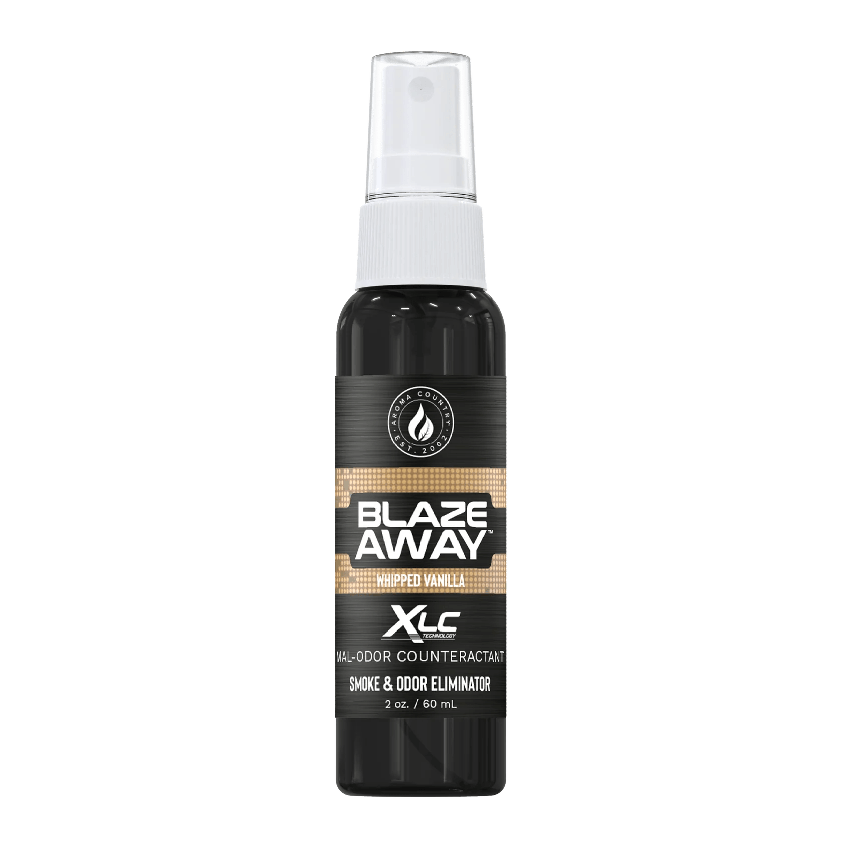 Blaze Away Legacy XLC Whipped Vanilla 2 oz smoke odor neutralizer, compact spray that clears smoke and tough odors while leaving a soft, sweet vanilla scent