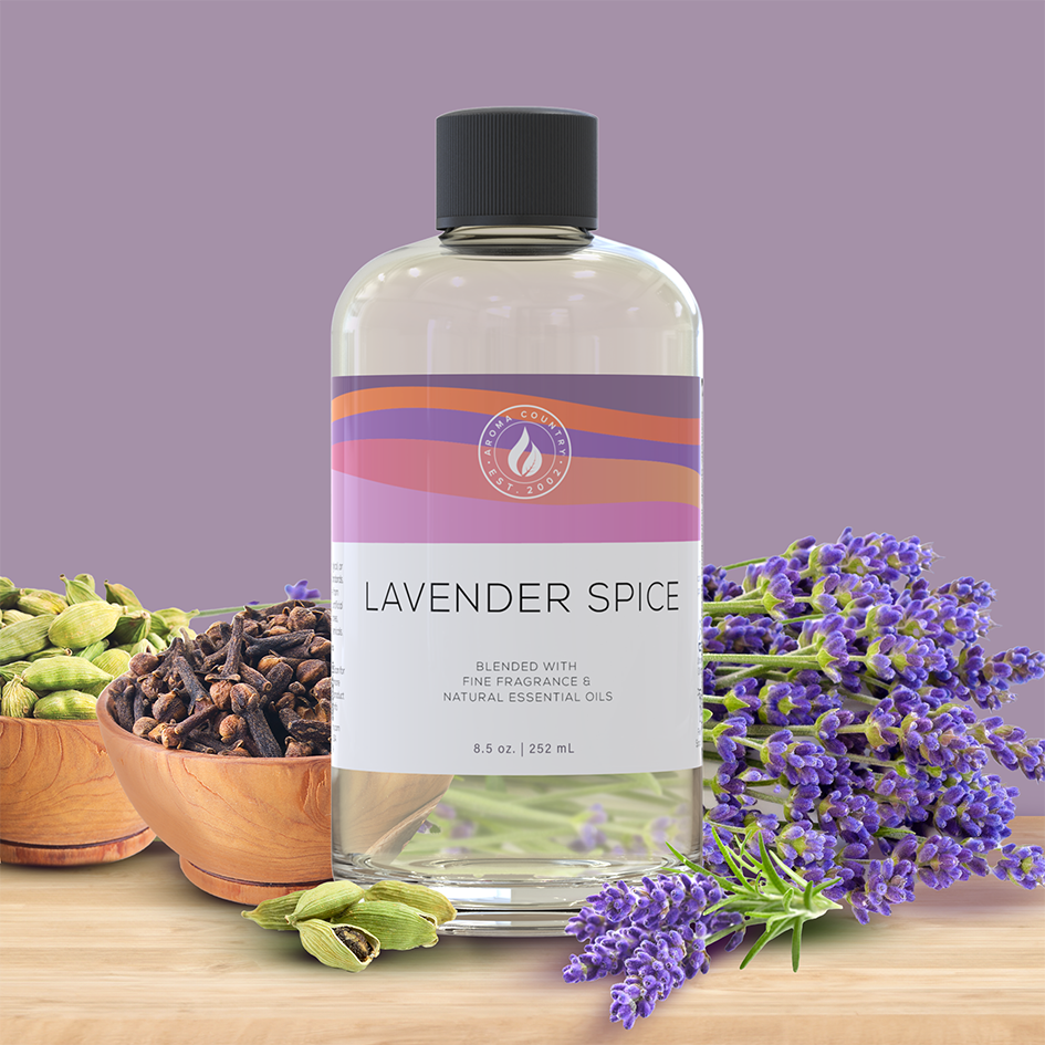8.5 ounce Lavender Spice diffuser oil refill.