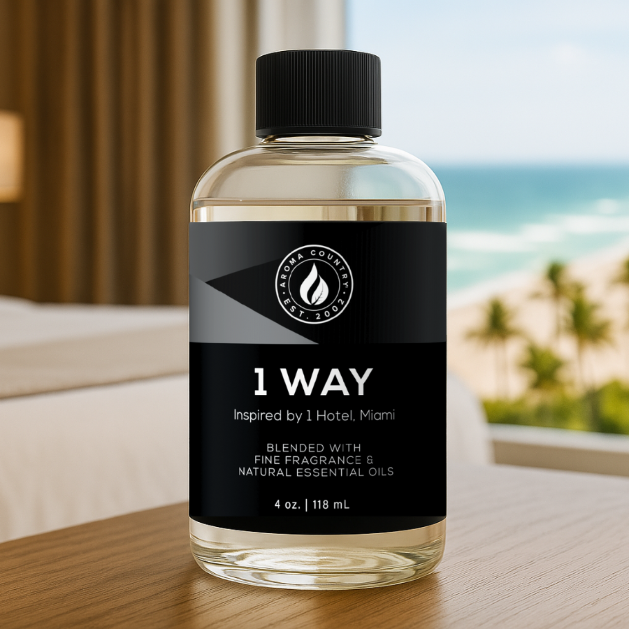 One Way diffuser oil inspired by 1 Hotel Miami—luxury fragrance oil for scent diffusers and refined home fragrance