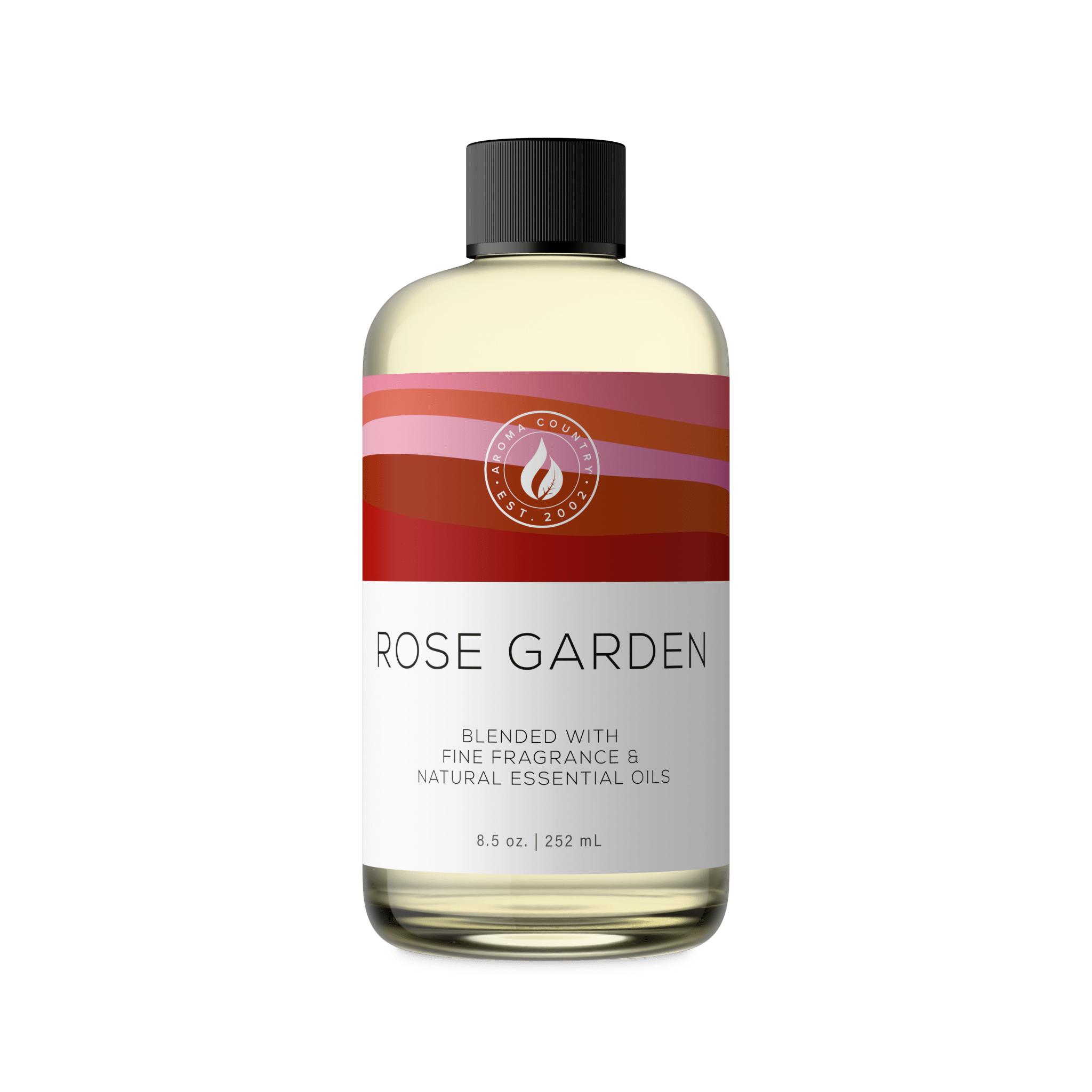 Rose Garden fragrance oil for cold air diffuser delivering a romantic floral scent with rose, ylang ylang, and soft woody warmth