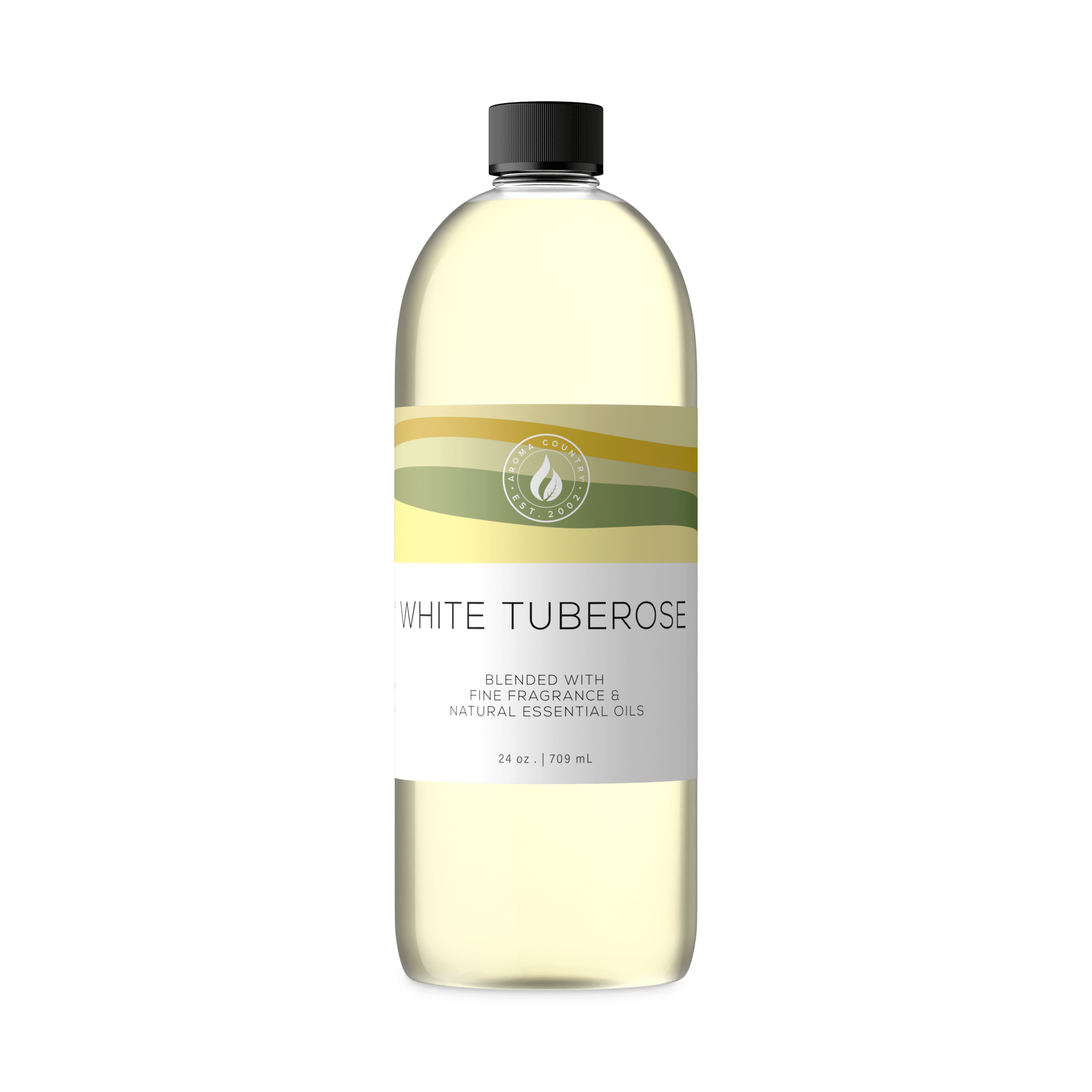 White Tuberose concentrated aroma oil in a 24 oz format with a creamy white floral character and rich petal-sweet depth for large-space cold air diffusion