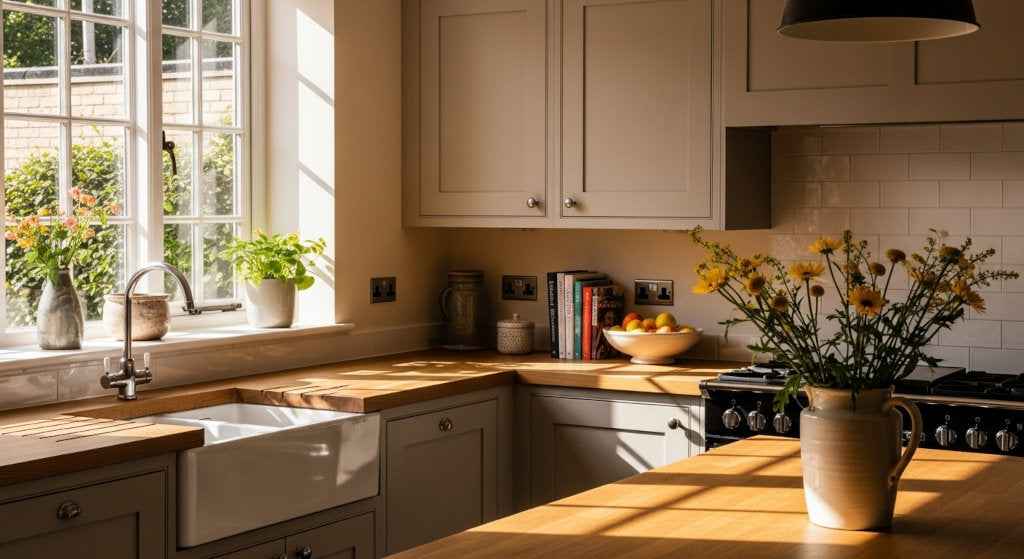 Evoking the balance of cinnamon, clove, orange, and cedar oils that create a welcoming autumn kitchen scent and a calm, warm home atmosphere.