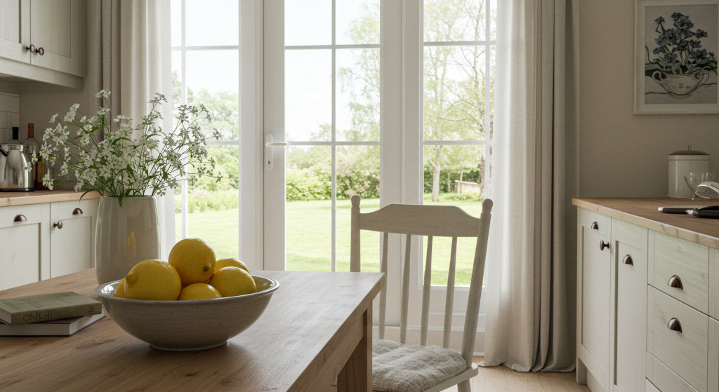 showcasing how diffuser oils like lemon, bergamot, and mint create an uplifting, breathable atmosphere in hot weather