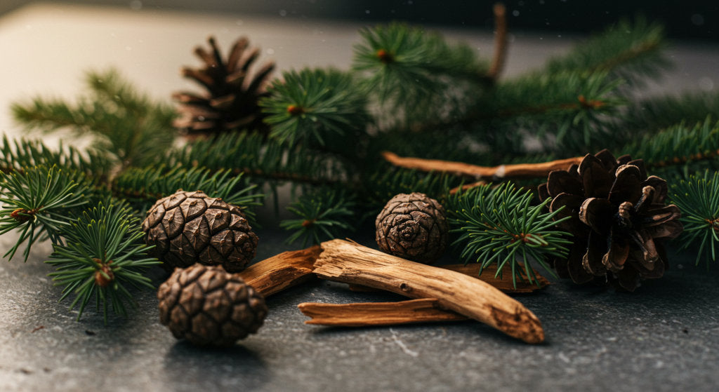 calm winter home fragrance inspired by Fraser Fir and Pine Needle diffuser oils for balanced seasonal scent and renewal