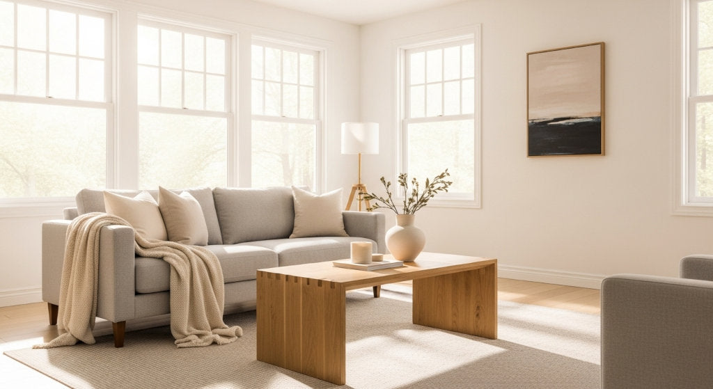 A clean, modern interior that visually captures the concept of scent as design, symbolizing consistency, sophistication, and the essence of a signature home fragrance.