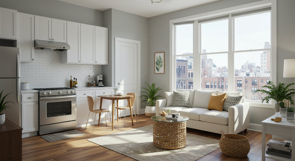 Odor elimination and fresh air maintained in compact studio space