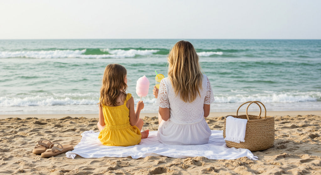 Inspired by the spirit of seasonal memory-making, this image captures the emotional connection between scent and place, echoing aromas from citrus groves, cotton candy sweetness, and salty ocean air.