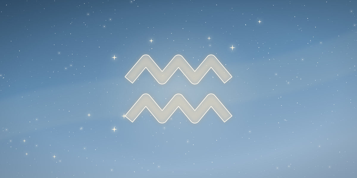 The Aquarius zodiac sign glowing among the stars
