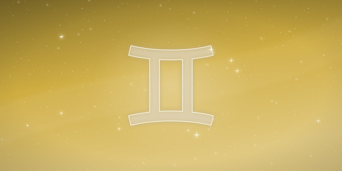 The Gemini zodiac sign glowing among the stars