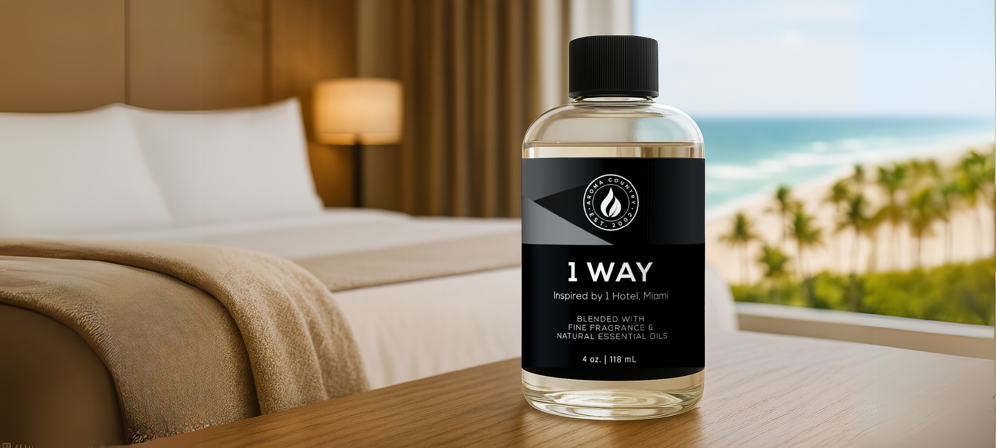 Miami hotel-inspired fine fragrance diffuser oil with natural essential oils