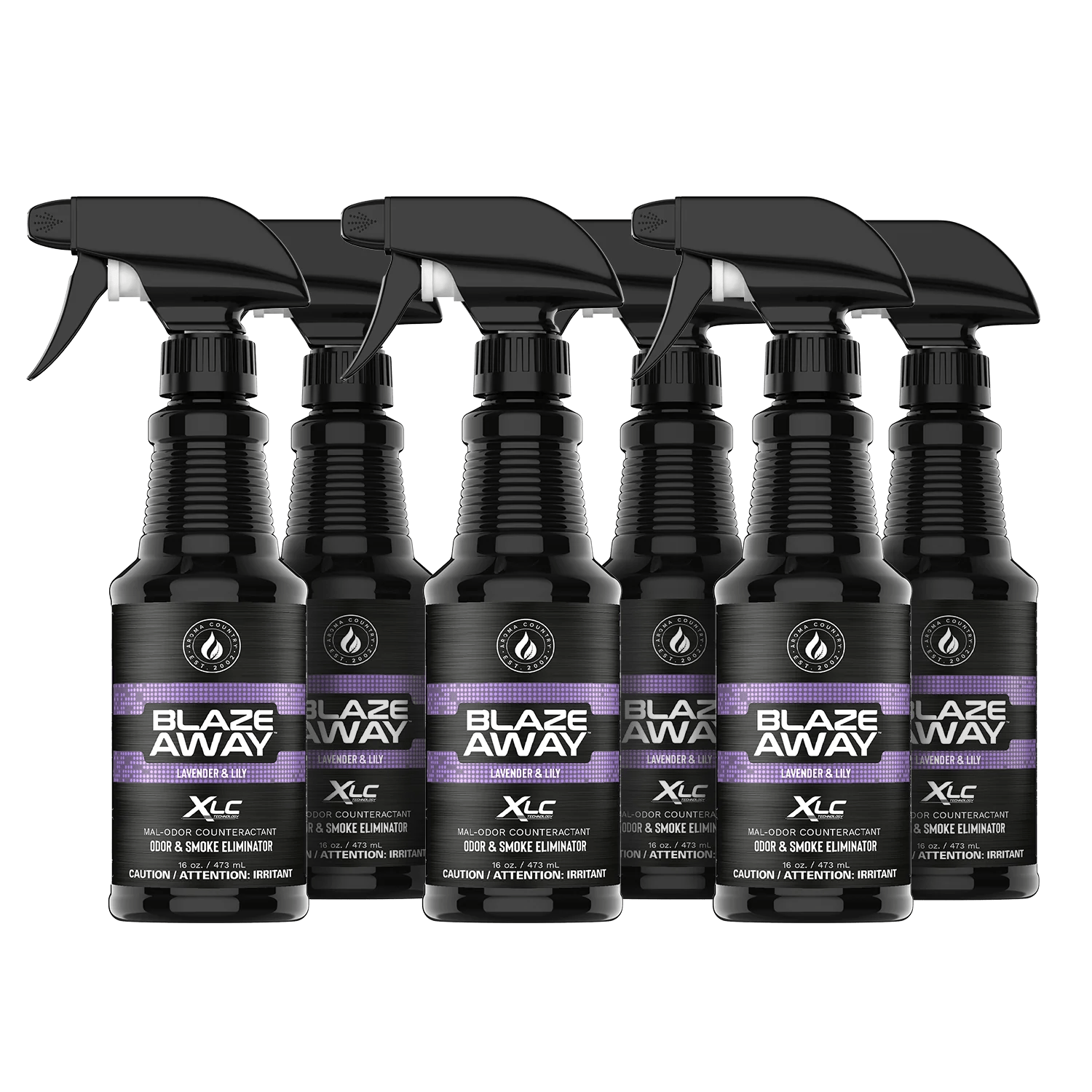 Blaze Away Lavender Lily six pack 16 oz smoke odor neutralizer, floral-scented odor eliminator set designed to tackle smoke and indoor odors with lasting freshness