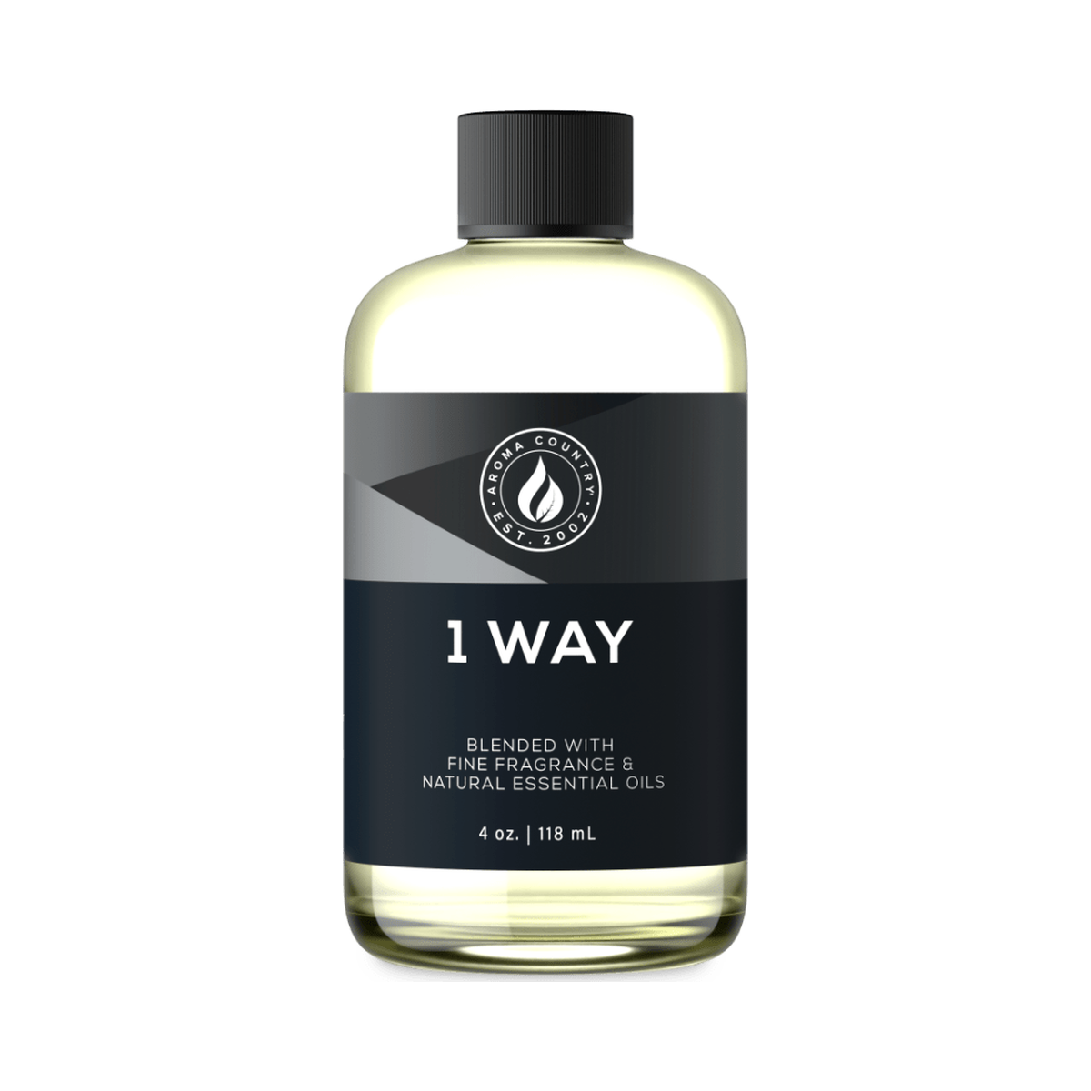 Aroma Country 1 Way diffuser oil, 4 oz bottle. Clean green and pale wood.