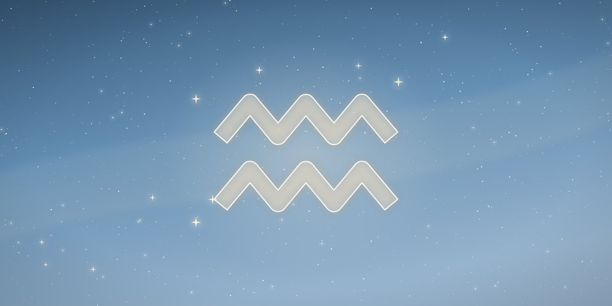 The Aquarius zodiac sign glowing among the stars