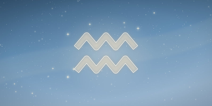 The Aquarius zodiac sign glowing among the stars