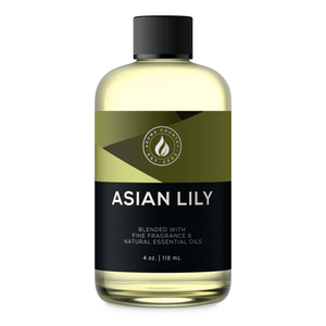 Aroma Country Asian Lily diffuser oil, 4 oz (118 mL) bottle with a black cap on a white background