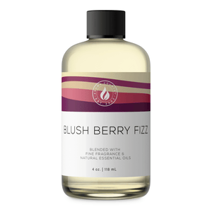 Aroma Country Blush Berry Fizz diffuser oil, 4 oz (118 mL) bottle with a black cap on a white background