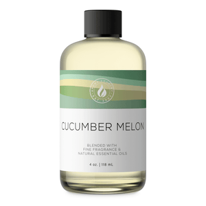 Aroma Country Cucumber Melon diffuser oil, 4 oz (118 mL) bottle with a black cap on a white background
