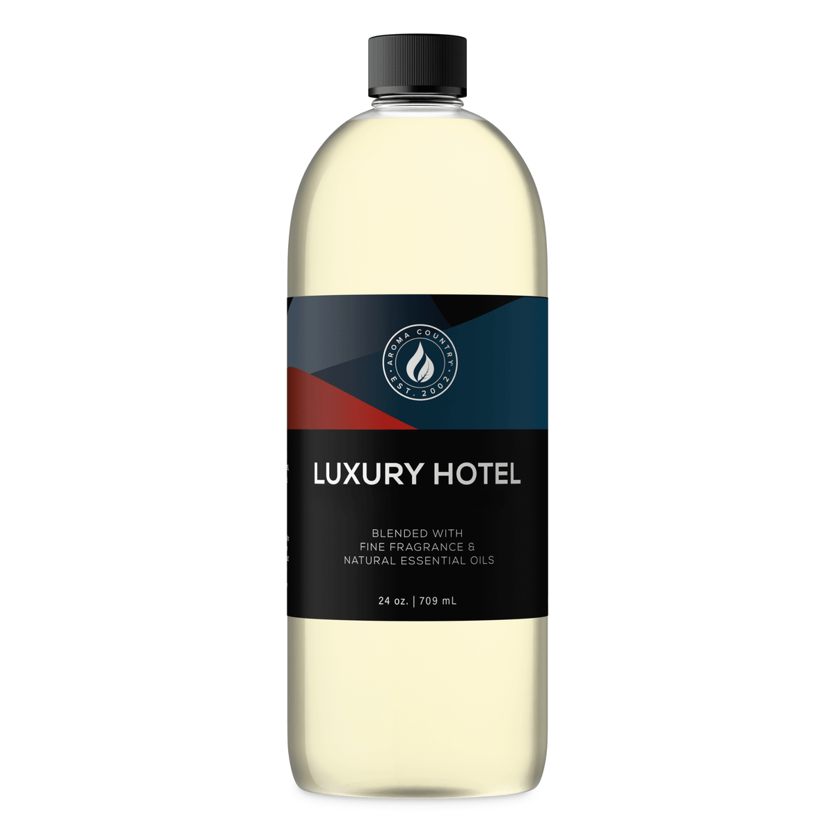 Aroma Country Luxury Hotel diffuser oil, 24 oz (709 mL) bottle with a black cap on a white background