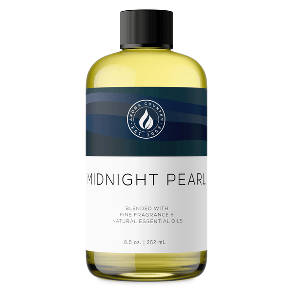 Aroma Country Midnight Pearl diffuser oil, 8.5 oz (252 mL) bottle with a black cap on a white background
