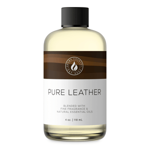 Aroma Country Pure Leather diffuser oil, 4 oz (118 mL) bottle with a black cap on a white background