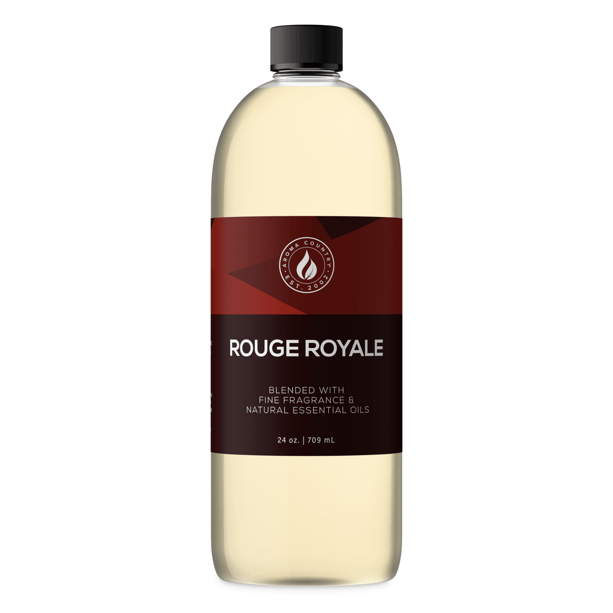Aroma Country Rouge Royale diffuser oil, 24 oz (709 mL) bottle with a black cap on a white background