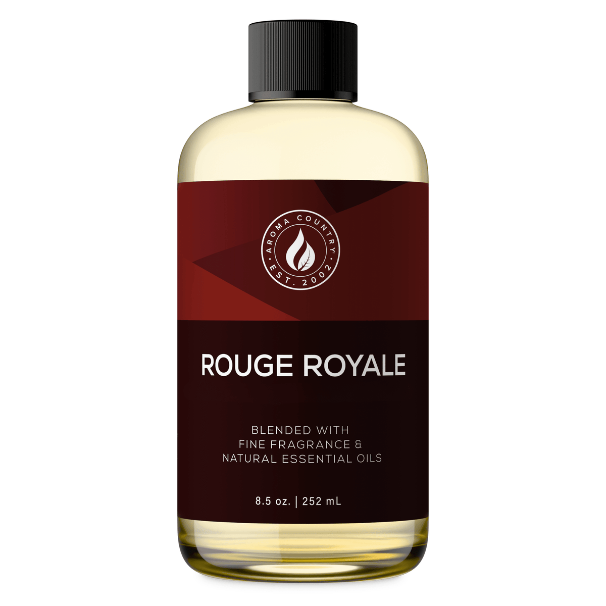 Aroma Country Rouge Royale diffuser oil, 8.5 oz (252 mL) bottle with a black cap on a white background