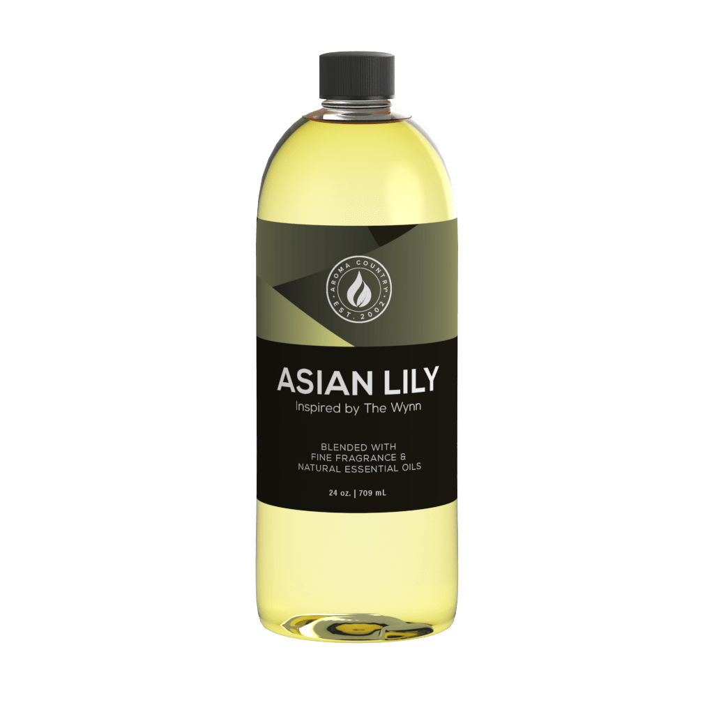 Aroma Country Asian Lily 24 oz diffuser oil inspired by The Wynn, floral luxury home fragrance blended with fine fragrance oils and natural essential oils for elegant scent diffusers
