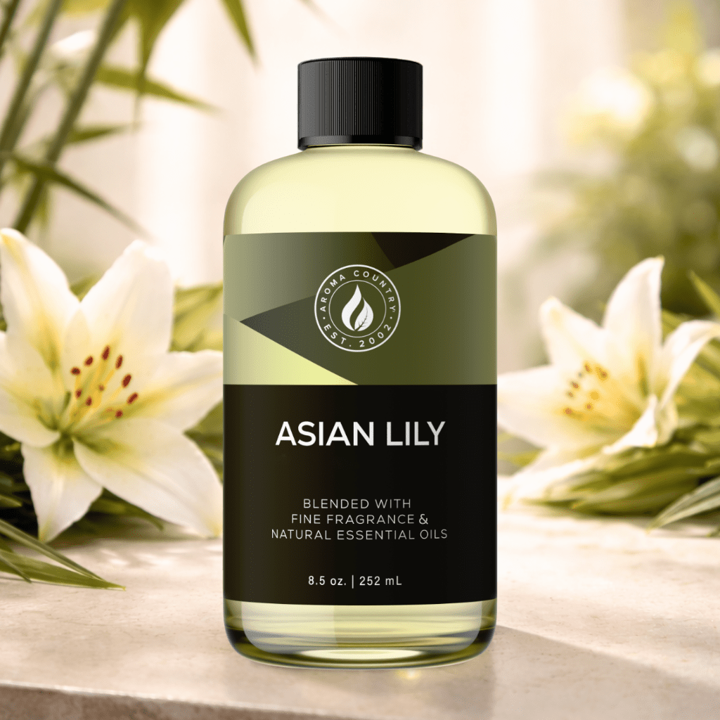 Asian Lily long lasting home scent fragrance oil blending lemon verbena white rose lily red lotus bamboo and soft musk for a calm luxury aroma in living spaces