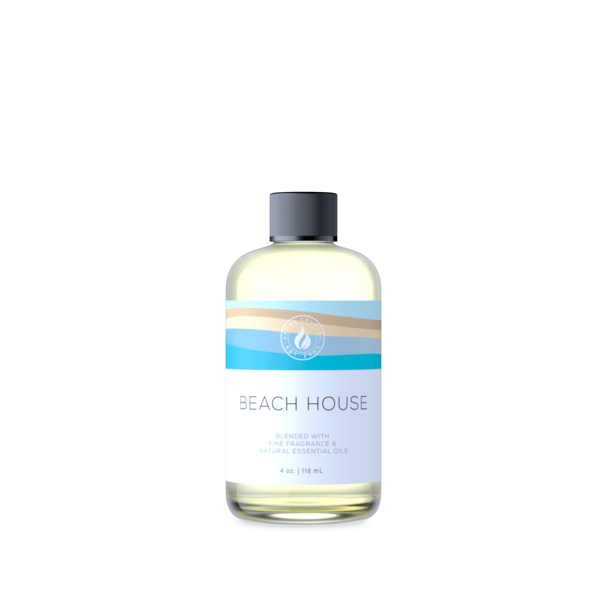 Beach House fragrance with light ocean air character subtle citrus brightness and relaxed coastal warmth for an easygoing indoor setting
