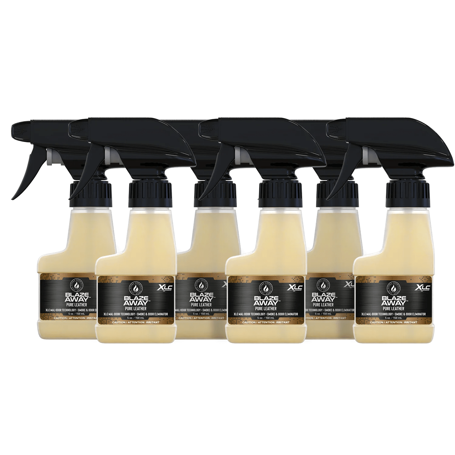 Blaze Away Legacy Pure Leather six pack 5 oz smoke odor neutralizer, rich leather-scented sprays for eliminating tough smoke and lingering indoor odors
