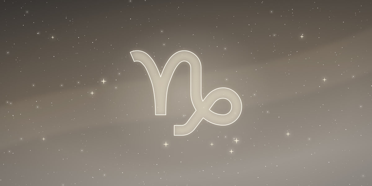 The Capricorn zodiac sign glowing among the stars