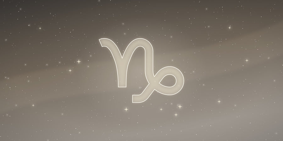 The Capricorn zodiac sign glowing among the stars