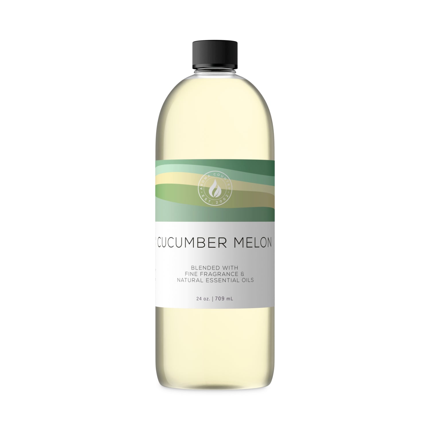 Cucumber Melon concentrated scent oil in a 24 oz format featuring dewy garden cucumber, sweet ripe melon, and soft floral musk warmth for large-space cold air diffusion