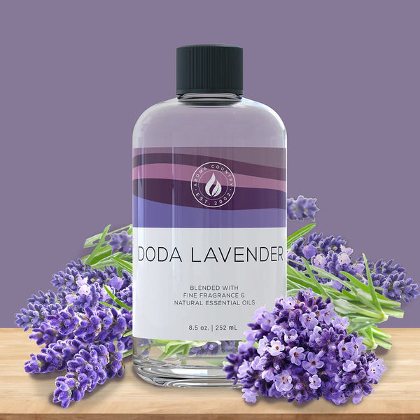 Aroma Country Doda Lavender 8.5 oz diffuser oil, soft and calming lavender scent crafted with natural essential oils and fine fragrance for elegant home fragrance and relaxation