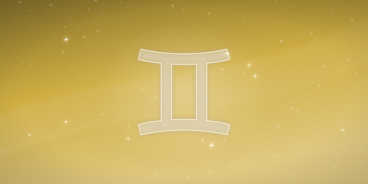 The Gemini zodiac sign glowing among the stars